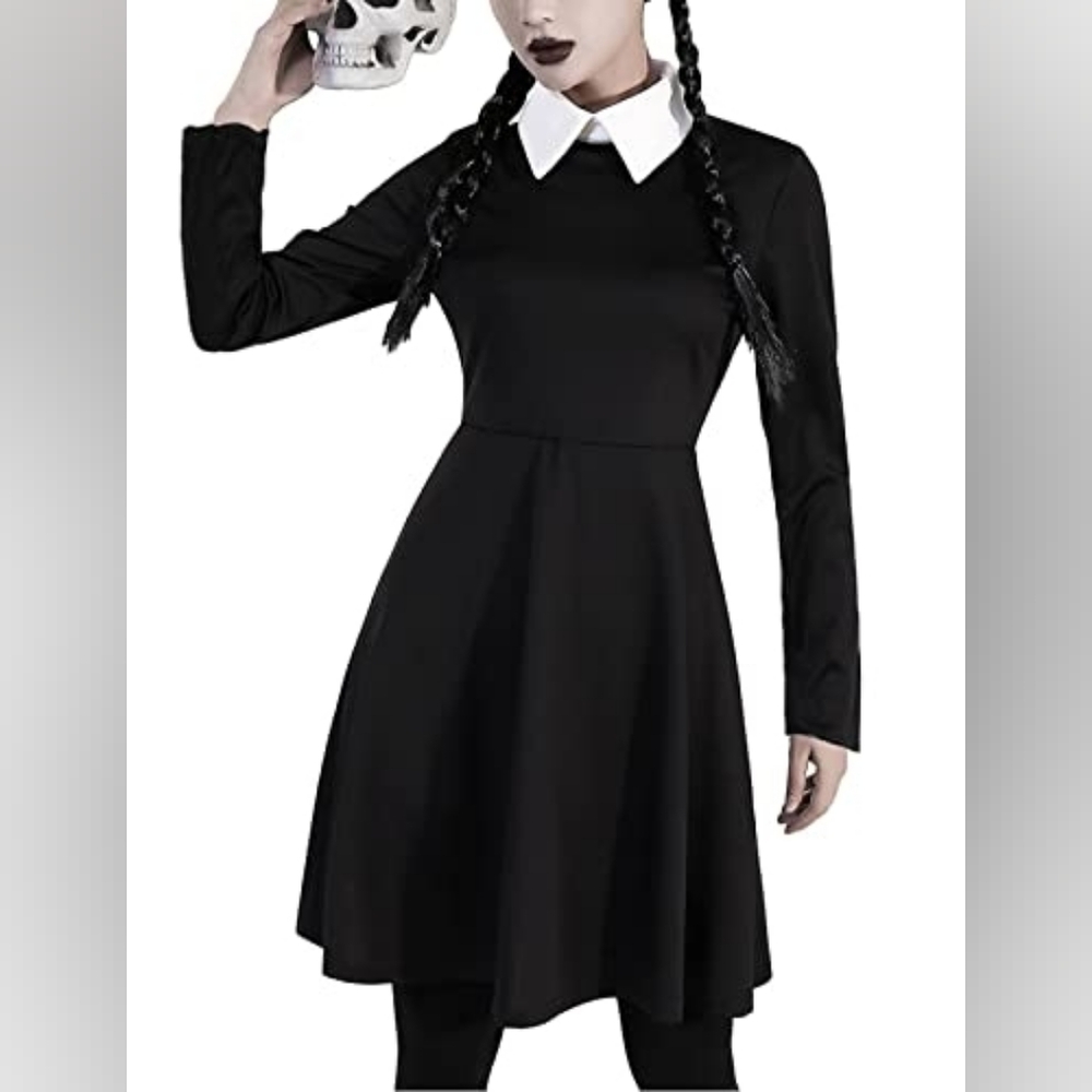 Wednesday Addams Costume with wigs, size small